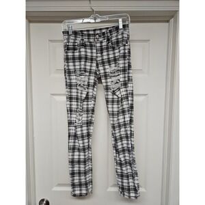 Banned Split Skinny Trousers Punk Half The Damage Banned Women Emo Sz Xs